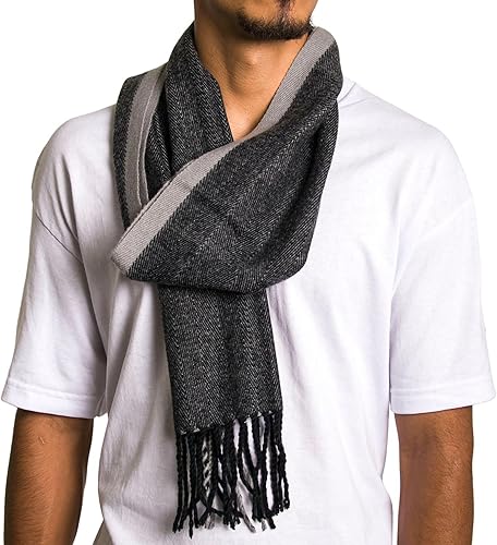 Miniatura 51 de Alpine Swiss Bufanda a cuadros para hombre, ultra suave, chal de invierno, cálido, ligero, para clima frío