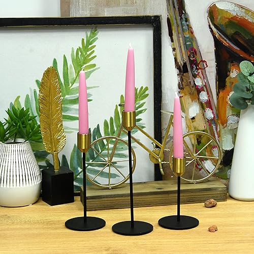 Miniatura 4 de Zest Candle Velas cónicas de 12 piezas, 6 pulgadas, color rosa, 12 unidades (paquete de 1)