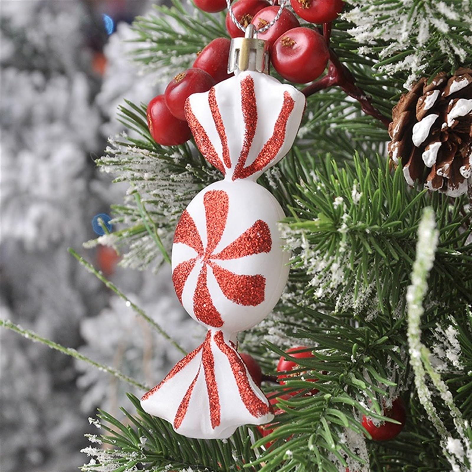 INEOUT 70 Uds. Bola De Adorno De Navidad Árbol De Navidad Galvanoplastia Bola De Plástico Adorno Pintado Estrella Superior del Árbol