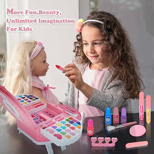 Miniatura 5 de Maquillaje lavable para niños, kit de maquillaje real para niñas pequeñas, juego de maquillaje para niños pequeños, disfraz de princesa, regalos de