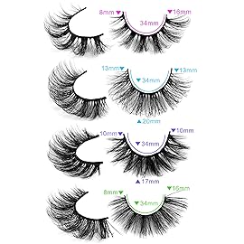 20 Pairs False Eyelashes Natural Fluffy Cat Eye Fake Eye Lashes 4 Styles Mixed Thick Wispy 5D Faux Mink Eyelashes Multipack