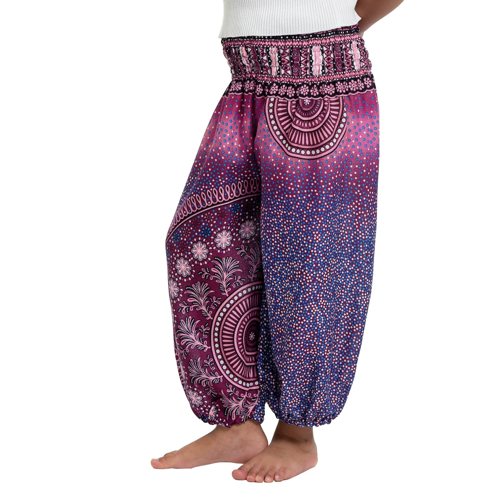 Unisex Little Kids Yoga Trousers Bohemian Beach Pants Baggy Harem Activewear for Boys and Girls Age 3-10