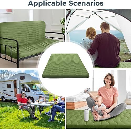 Miniatura 7 de Colchón japonés, 100% espuma cómoda de alta densidad, colchón plegable de 4 pulgadas de grosor, tapete para dormir, ideal para comodidad y apoyo,