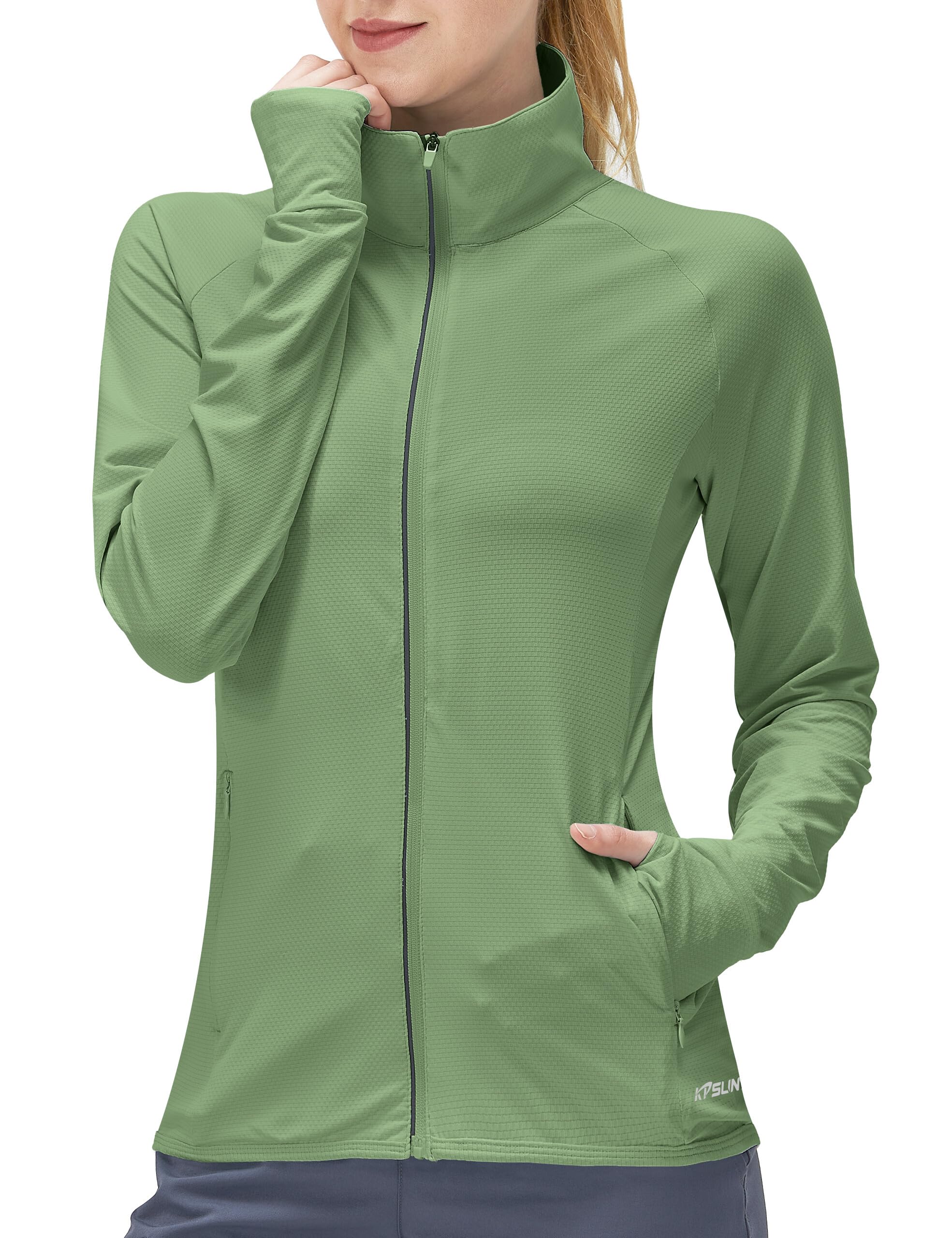 KPSUN Women's UPF 50+ UV Sun Protection Clothing Long Sleeve Athletic Hiking Shirts Lightweight SPF Zip Up Outdoor Jacket-image-11