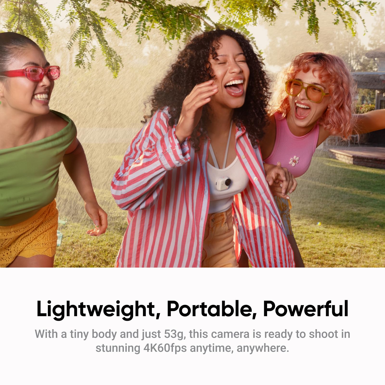 Insta360 GO Ultra Bianco- Mini action cam 4K, vlog camera, fotocamera POV a mani libere, sensore 1/1,28″, pockect cam 53 g, FOV 156°, autonomia 200 min, indossabile con aggancio magnetico per sport