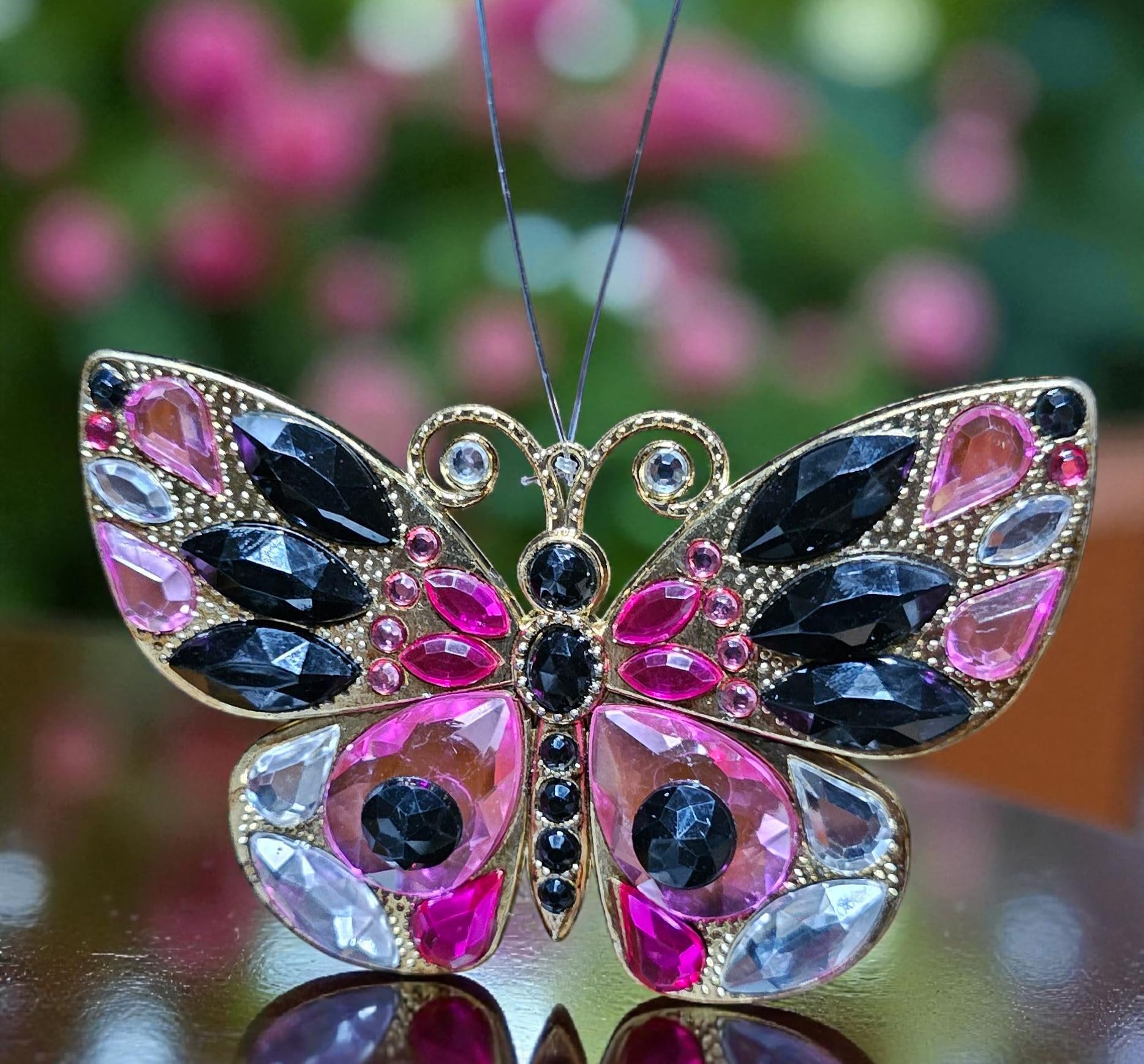 Ganz Adorno de mariposa radiante acrílico de 4 pulgadas de ancho x 2 1/2 pulgadas de largo, 4 pulgadas ACRY-559 (rosa)