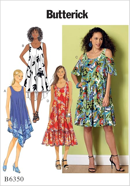 Butterick Patterns B6350-ZZ0 Misses Dress, Sizes Large - 2X-Large