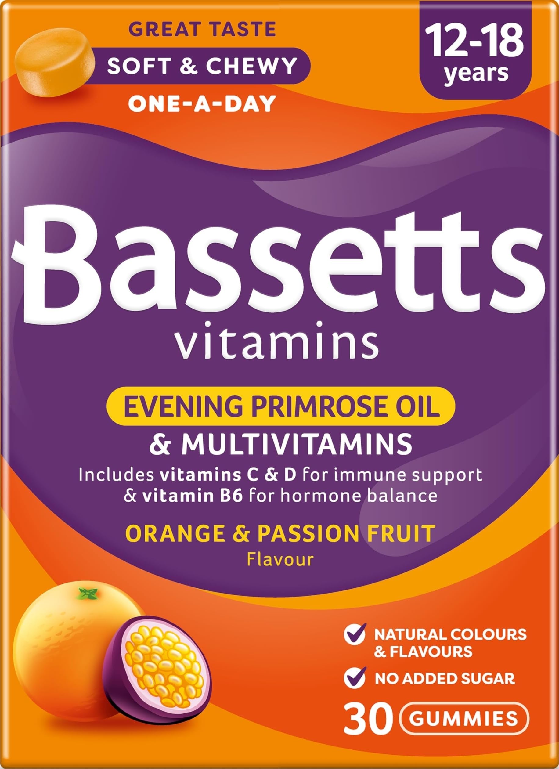 Bassetts Vitamins 12-18 EPO Orange & Passion Fruit Multivitamins 30 Gummies