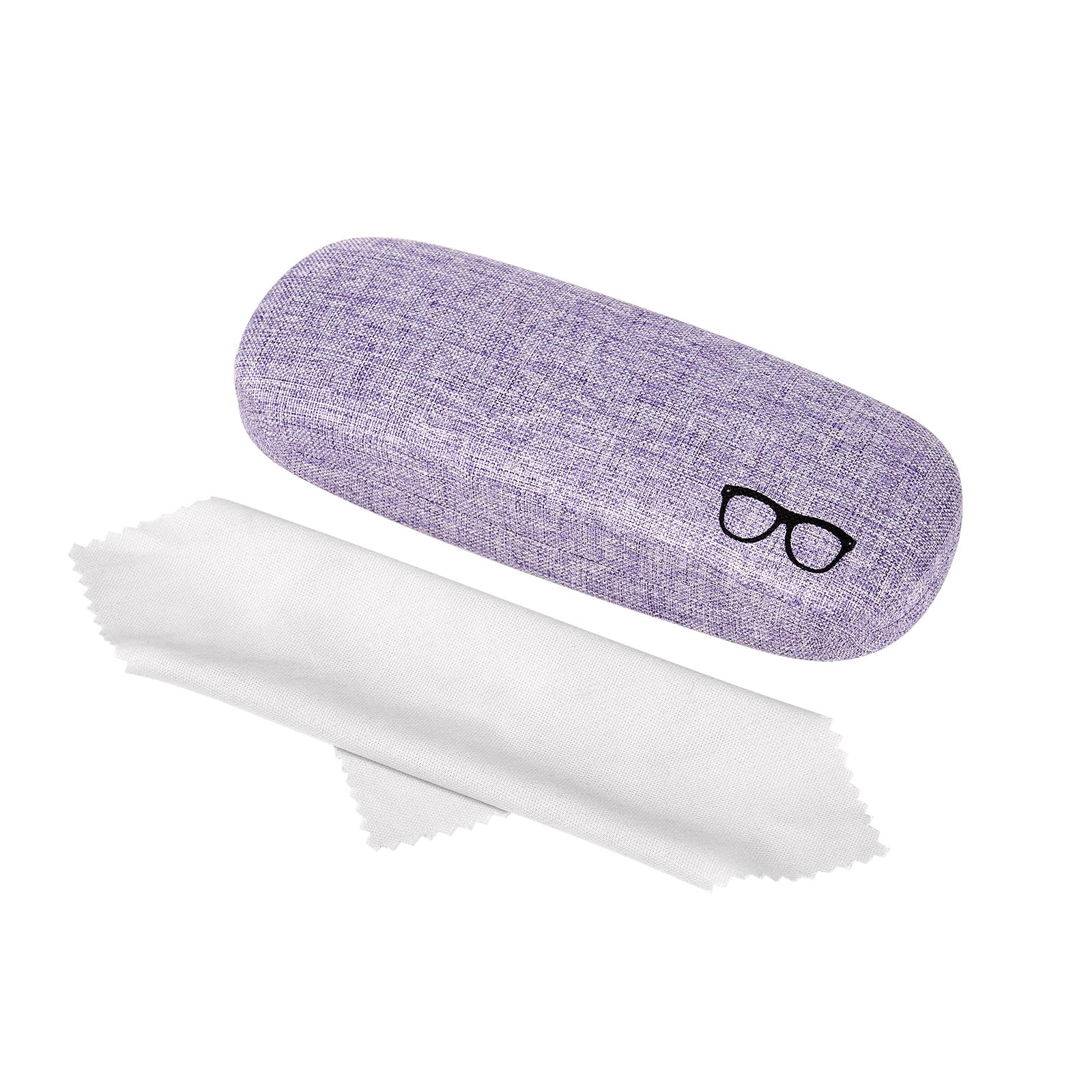 Oak & Tea Glasses Case Hard Shell and Fashion Eyeglasses Cases with Cleaning Cloth Spectacle Cases for Women and Men