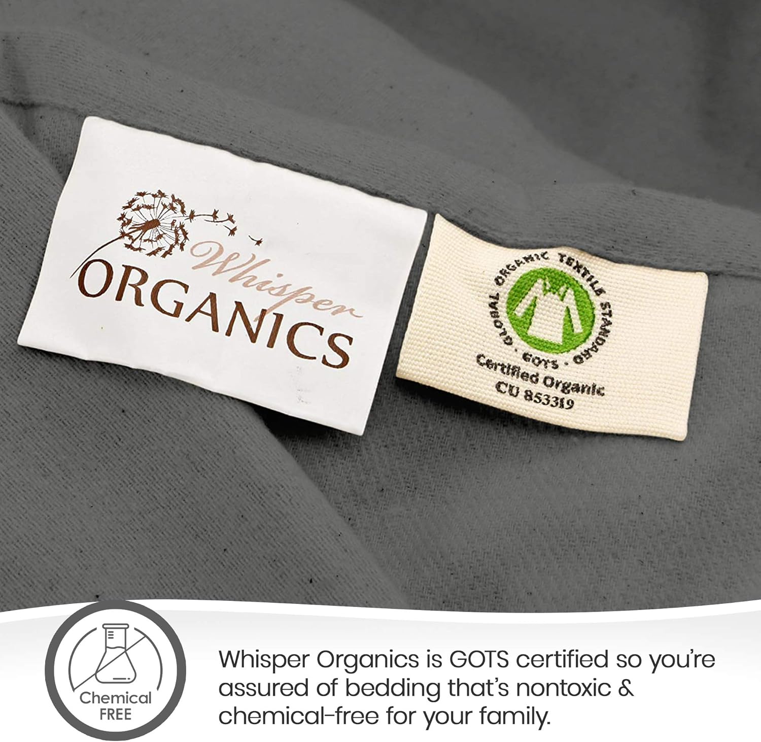 🔥 Whisper Organics, 100% Organic Flannel Bed Sheets - Pure Cotton Bedsheet King Size, Fitted Sheet Only - 170 Gram Ultra-Comfortable Bedsheets - GOTS Certified Bedding Sheets, 78 x 80 Inch, Grey 🔥 Cаѕhbасk uр tо 70% Whisper Organics, 100% Organic Flannel Bed Sheets - Pure Cotton Bedsheet King Size, Fitted Sheet Only - 170 Gram Ultra-Comfortable Bedsheets - GOTS Certified Bedding Sheets, 78 x 80 Inch, Grey