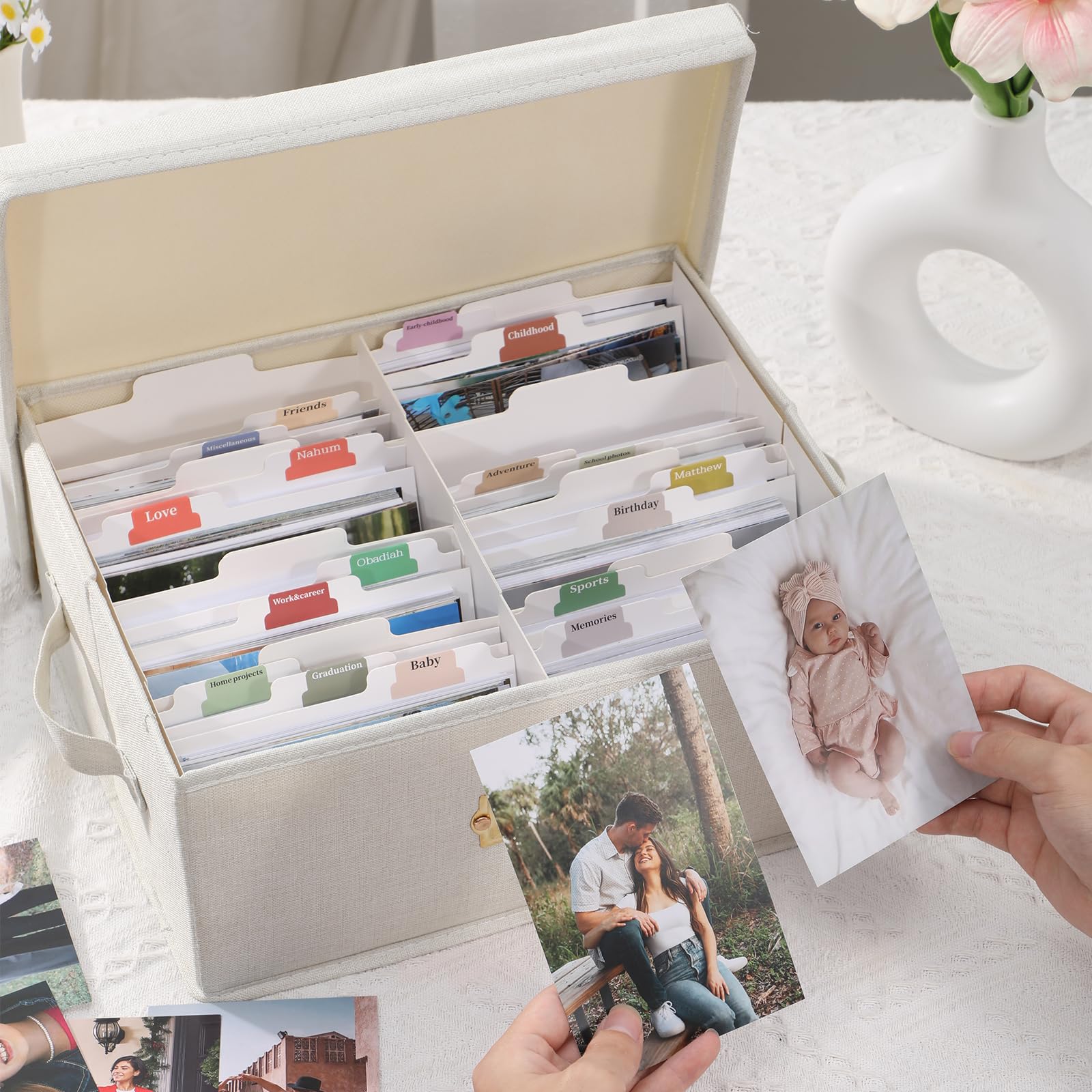 Amazon.com: Aokeyee Photo Storage Box - Decorative photo boxes