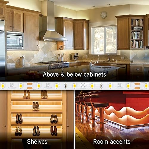 Miniatura 5 de RibbonFlex Home AC - Kit de cinta LED blanca brillante regulable de 4000 K (16.4 ft)