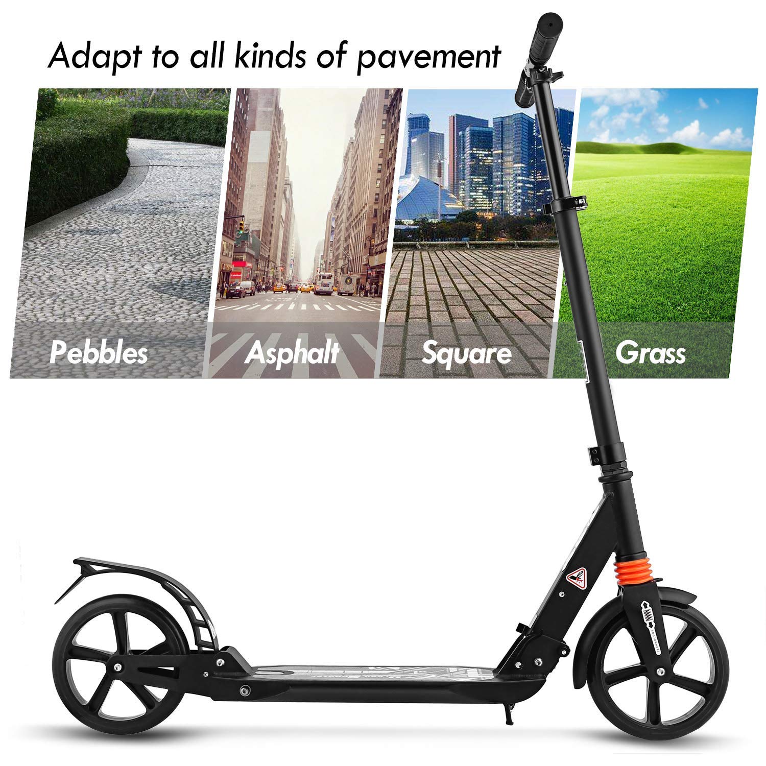 Aceshin Scooter for Adults,Teens,Kids, 200mm Big Wheels Kick Scooter