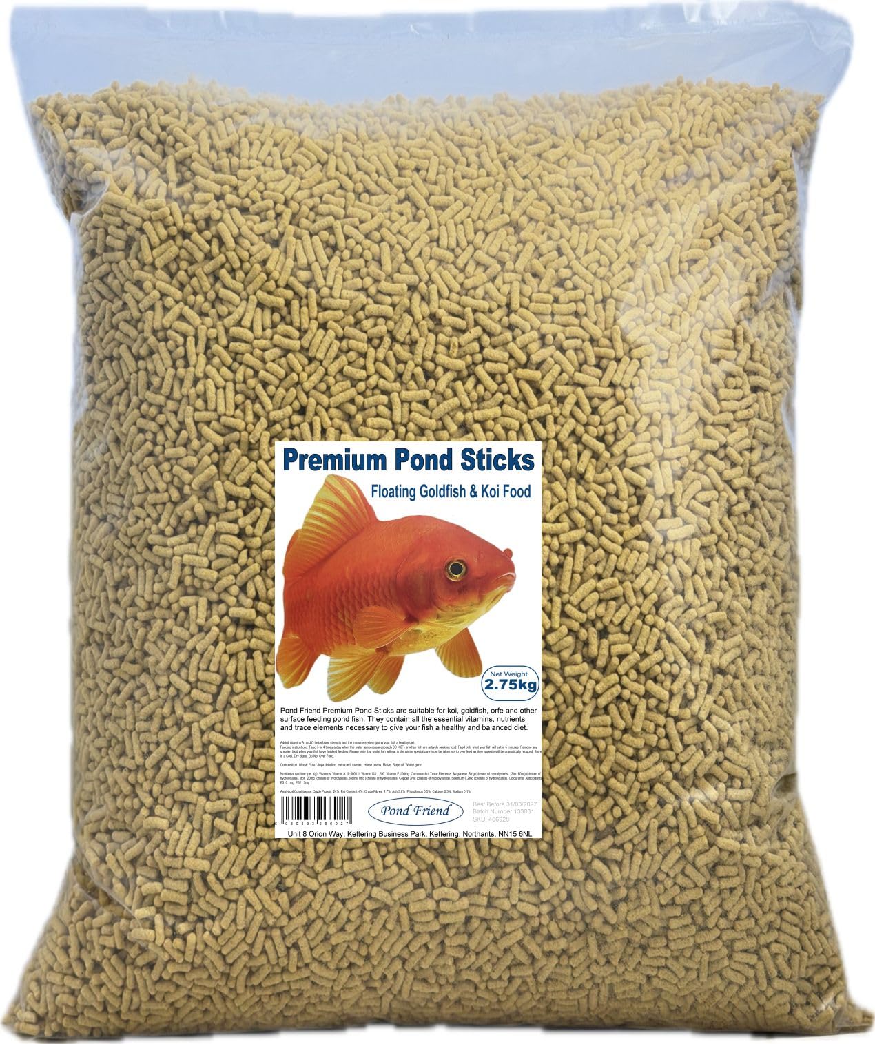 Pond Friend Fish Food Sticks 2.75kg Premium Quality Floating Goldfish Koi & Cold Water Feed