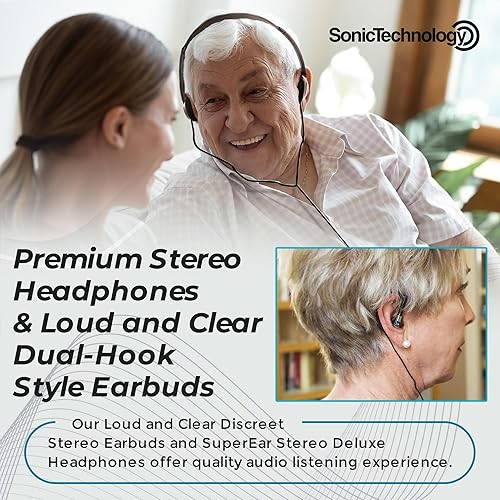 Miniatura 5 de SuperEar Plus Model SE7500 - Producto de amplificación de sonido personal con funda auriculares y auriculares discretos