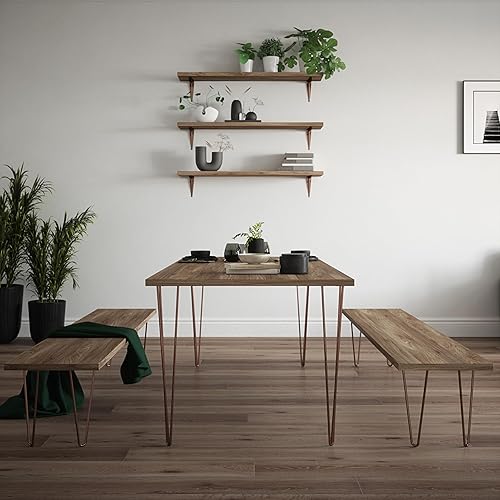 Miniatura 3 de ROTHLEY Patas de mesa de 28 pulgadas, 3 varillas sólidas, patas de mesa de metal para muebles, juego de 4 patas de escritorio con protectores de