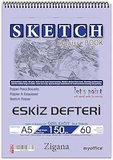 Folix Sketchbook Zigana A5 Spiralli 150 Gr. 60 Yaprak Eskiz Defteri