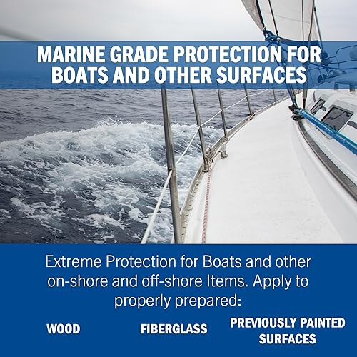 Miniatura 4 de Rust-Oleum 207013-4PK Pintura antiincrustante para fondo de barco marino, cuarto de galón, azul, paquete de 4