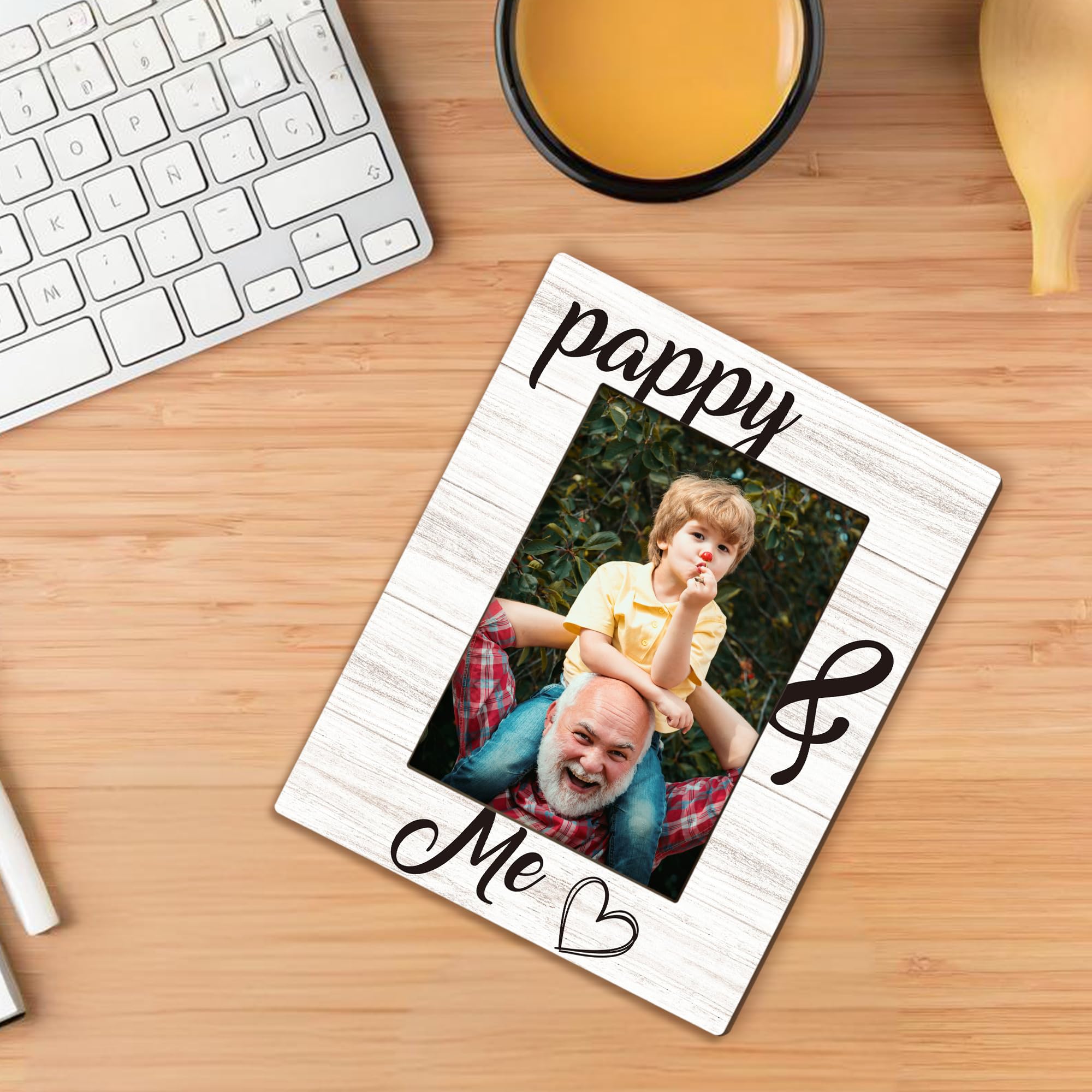 Pappy Gifts Picture Frame 5x7, Pappys Photo Frame, Christmas Fathers Day Birthday Gifts for Pappys from Grandkids Grandchildren, Pappy and Me Wooden Picture Photo Frames for Desk Room Decor