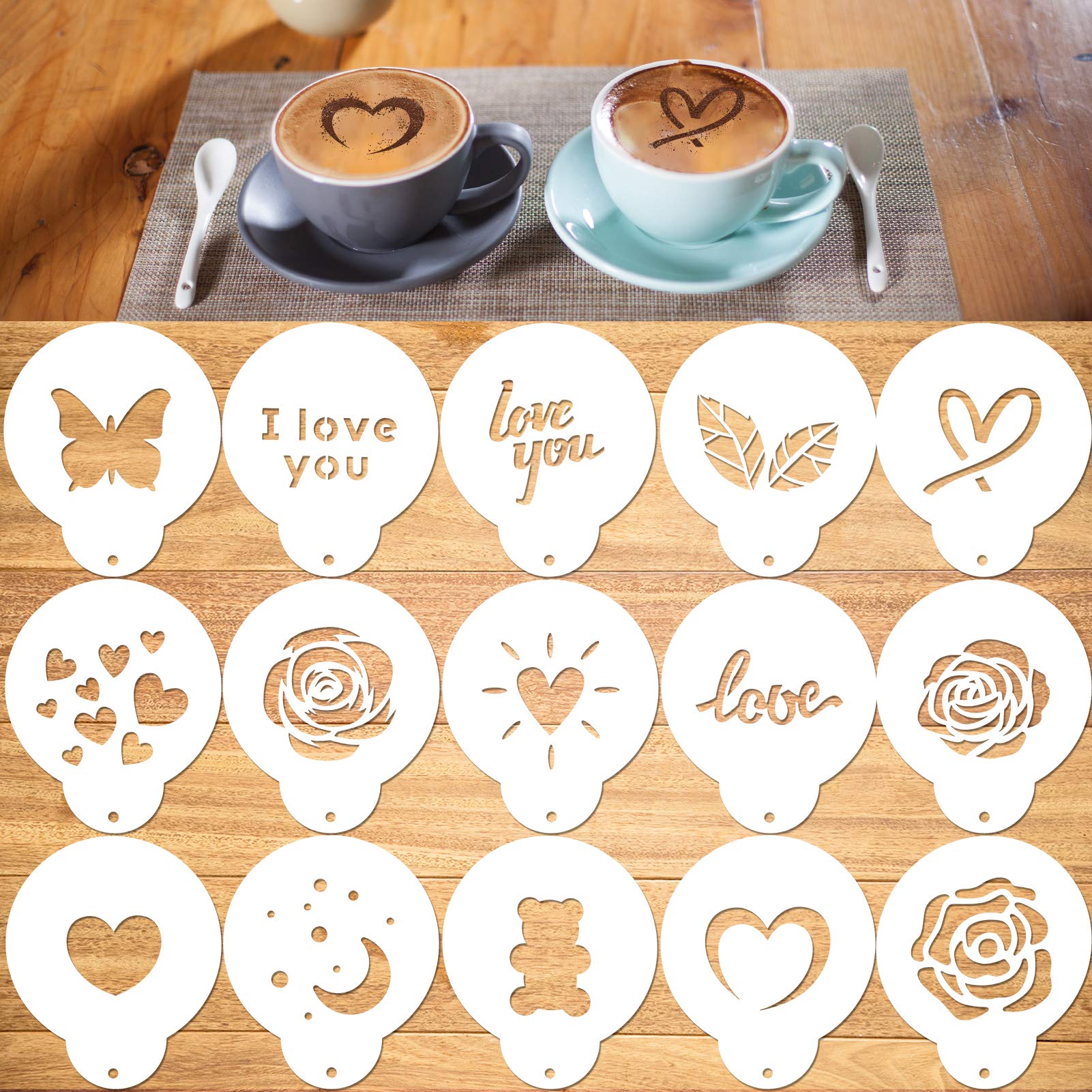 Konsait Cake Stencil Templates Decoration, Reusable Halloween Cake Cookies Baking Painting Mold Tools