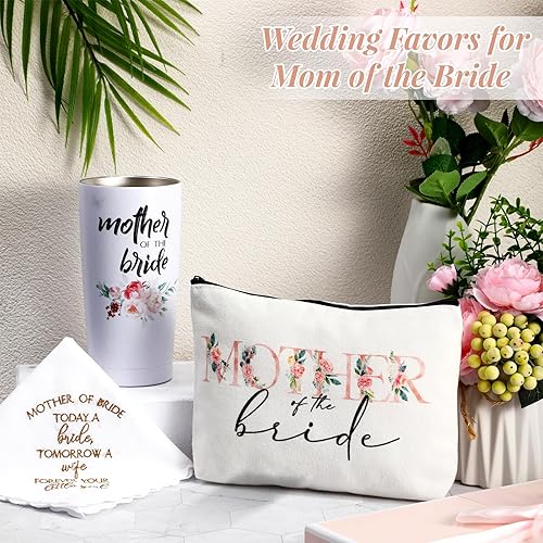 Miniatura 2 de Paquete de 6 vasos para madre del novio de 20 onzas, para madre de la novia, regalos de boda, bolsa de maquillaje para madre de novia y novio, bolsa