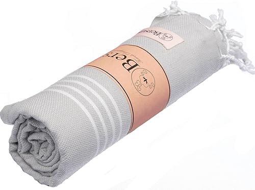Miniatura 5 de Bersuse toalla turca de Anatolia de algodón 100%, toalla fouta peshtemal para playa y baño, peshtemal clásico a rayas, 37 x 70 pulgadas, padre