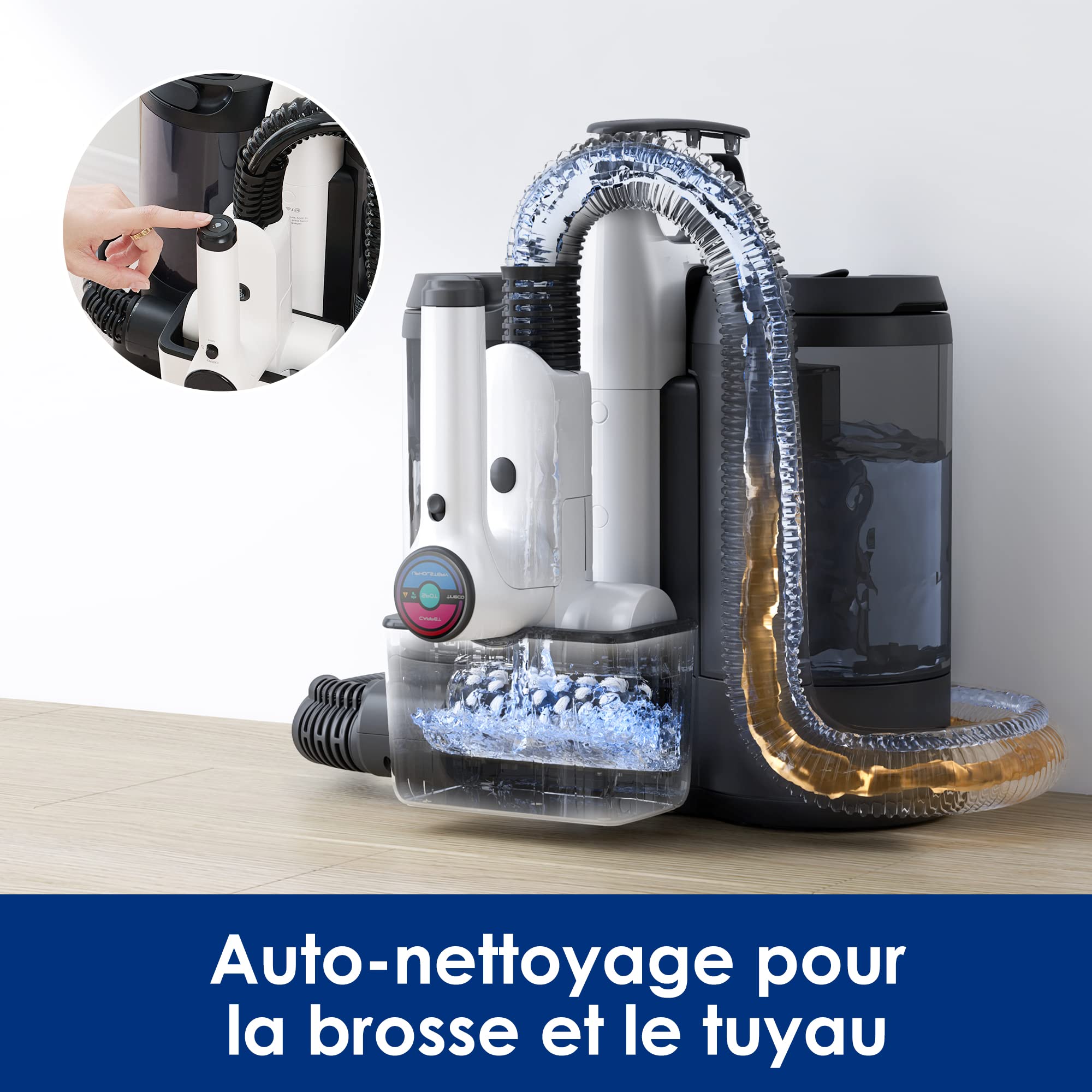 Tineco CARPET ONE Spot Essentials Nettoyeur intelligent pour Tapis, moquettes et Tissus d'ameublement, Portable, Léger, Fonctionnement Silencieux, Écran LED