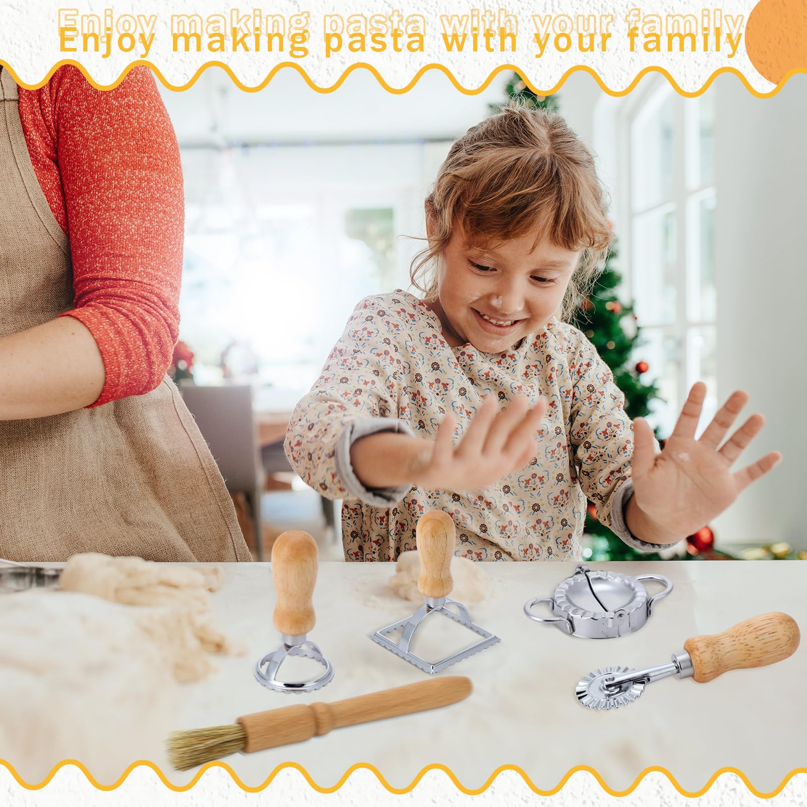 Baderke Máquina para hacer pasta con estante de secado de pasta y cortador de sellos de raviolis, prensa manual de acero inoxidable, grosor ajustable para espaguetis, fettuccini, lasaña o pieles de