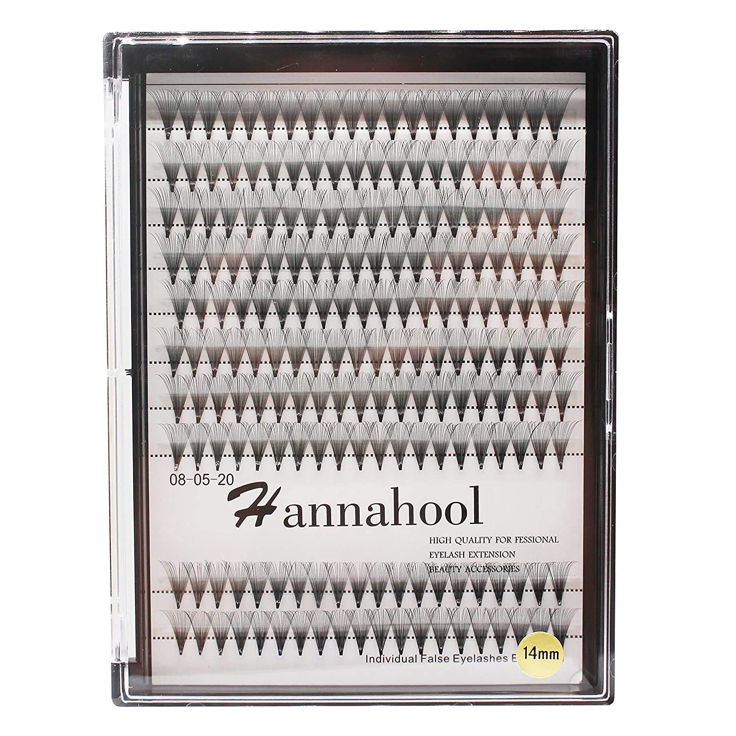 Hannahool 10Rows-200Pcs 20D Natural Long Individual False Eyelashes Cluster Thickness 0 07mm D Curl Volume Premade Fans Eye