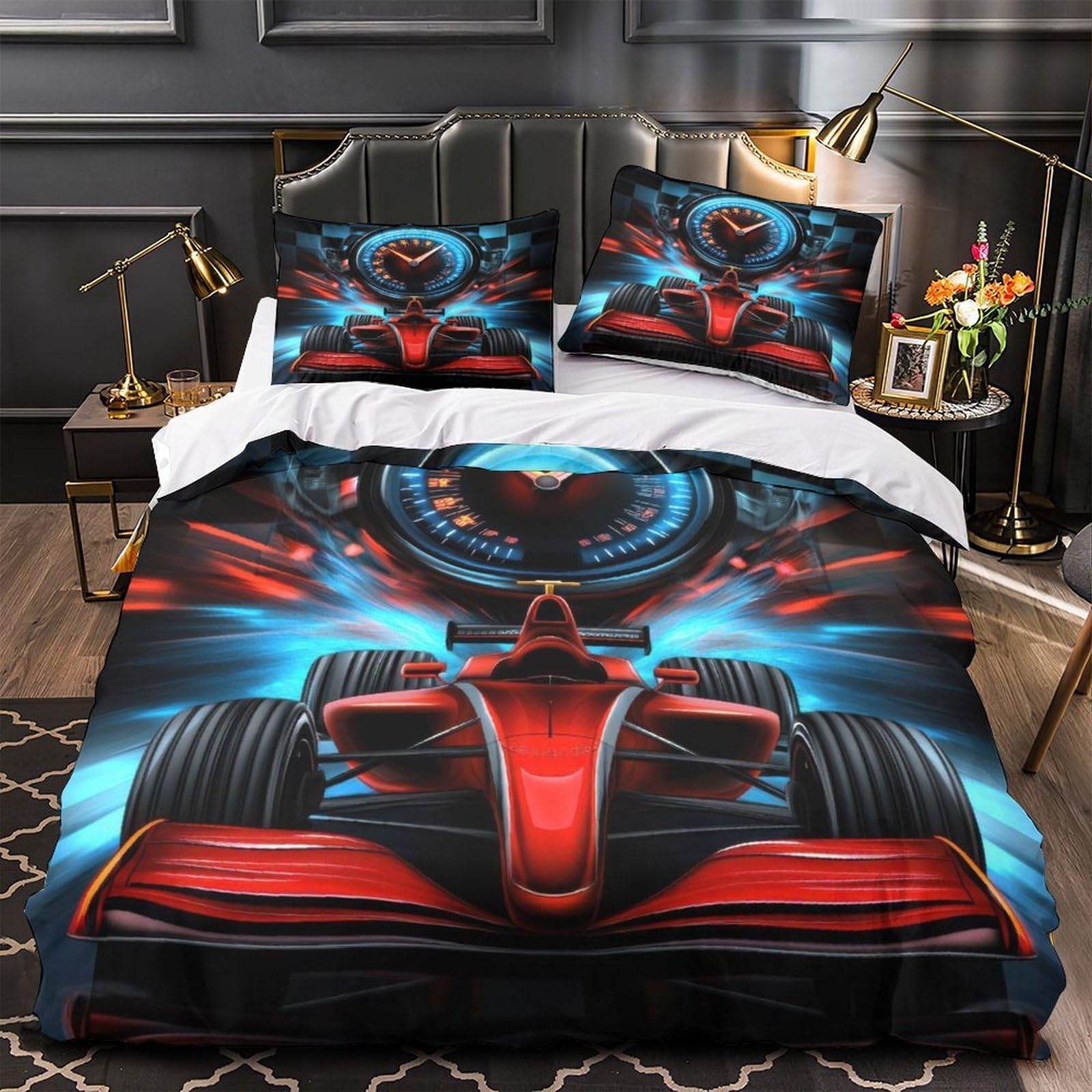 Parure de lit microfibre de qualité supérieure effet 3D ultra douce pour couple Super King