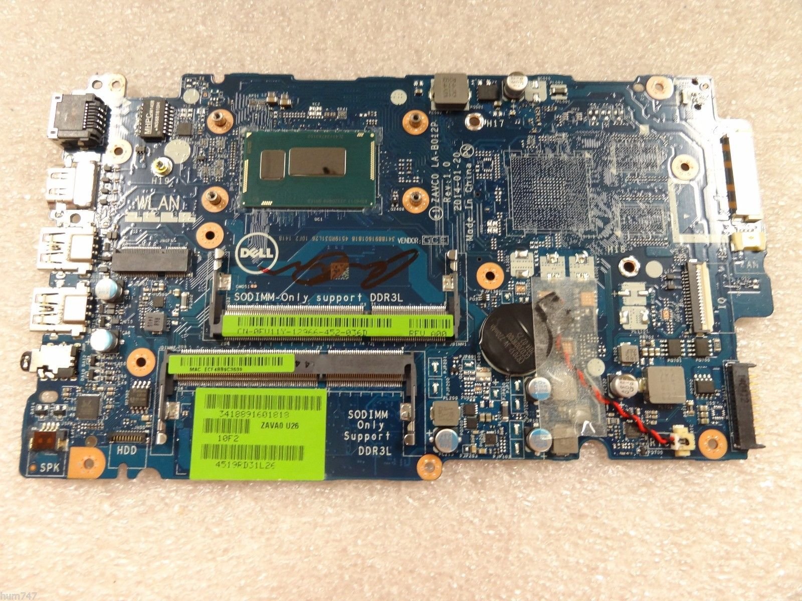 Amazon.com: Dell Inspiron 15 5547 Intel i7-4510u 2GHz Laptop Motherboard  FV11Y 121543581677 : Electronics