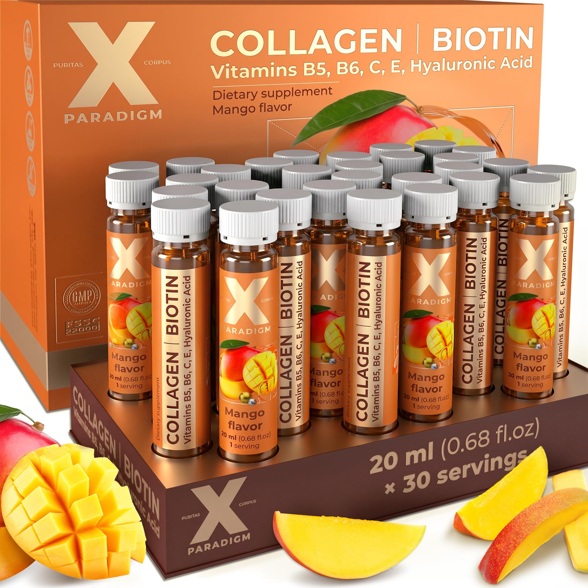 Liquid Collagen Peptides with Biotin & Hyaluronic Acid, Orange flavor — Amazon image 9
