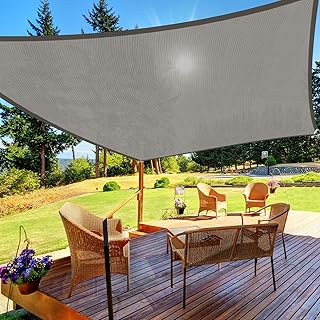 HappyTrends Sun Shade Sail,10'x 13' Heavy Duty UV Protection Beach Shade...