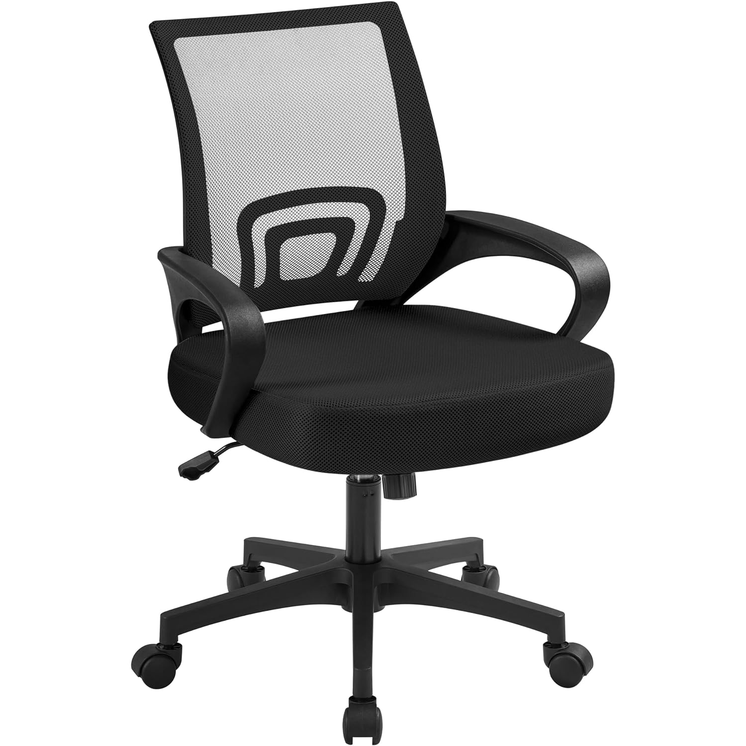 Yaheetech Mid-Back Mesh Office Chair Adjustable Ergonomic Computer Task Chair Swivel Rolling with Lumbar Support Armrest for Home