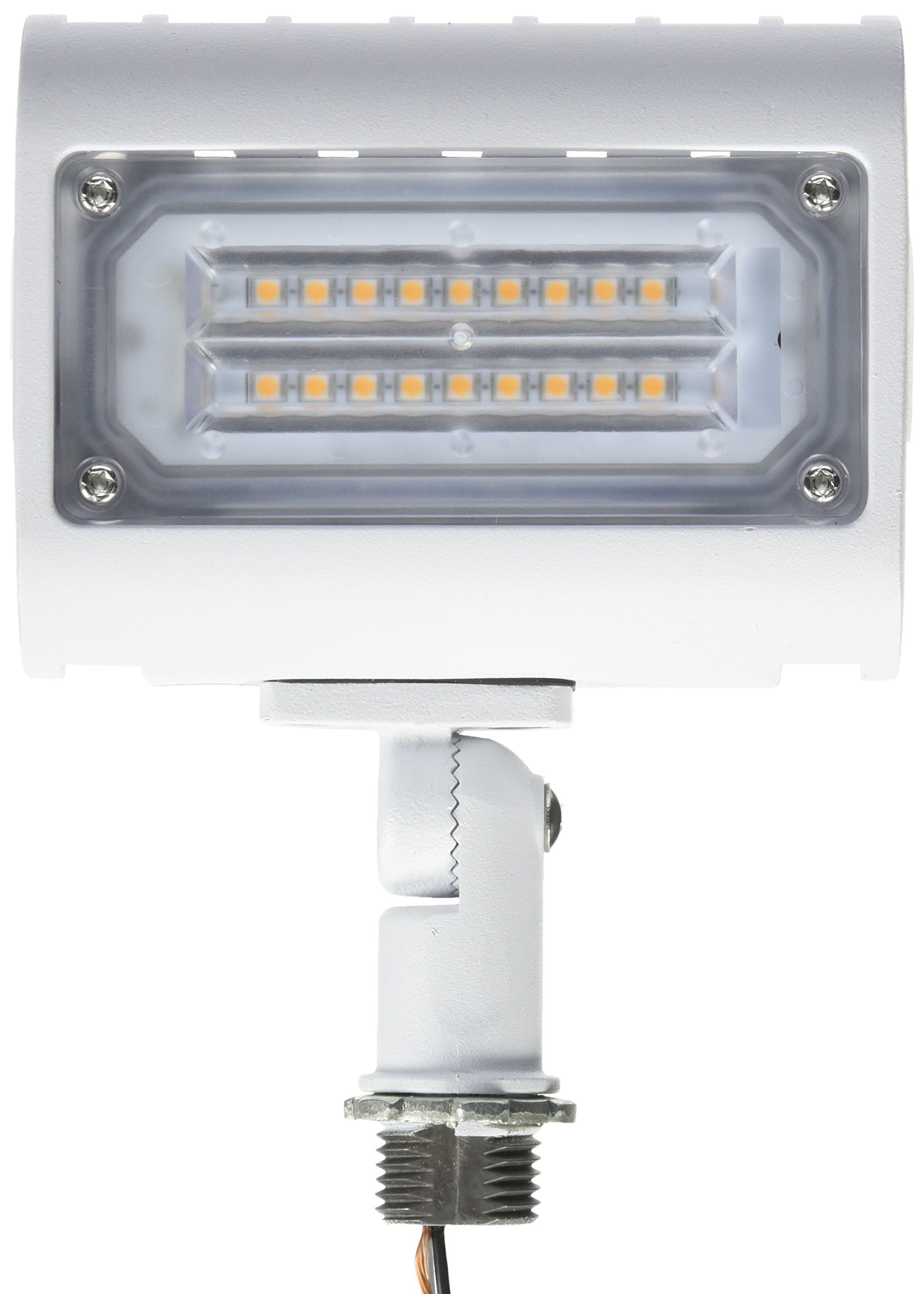Morris 71553 15W 3000K LED Flat Panel Flood Light with 1/2" Adjustable Knuckle Mount, 1400 lm, 120-277V, White
