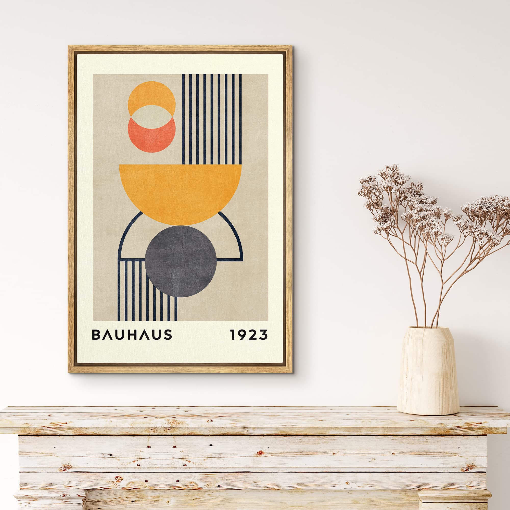Amazon.com: MUDECOR Framed Canvas Print Wall Art Bauhaus Orange