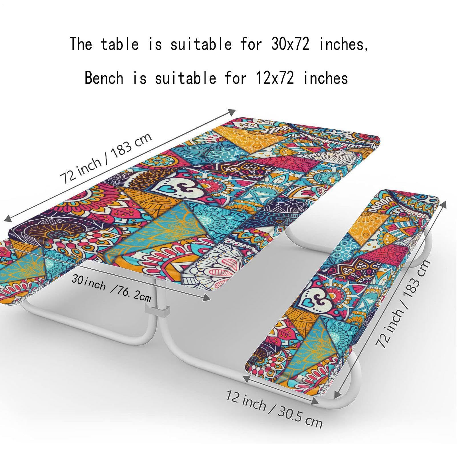 Generisch Lot de 3 nappes de pique-nique avec élastique - Nappe de camping