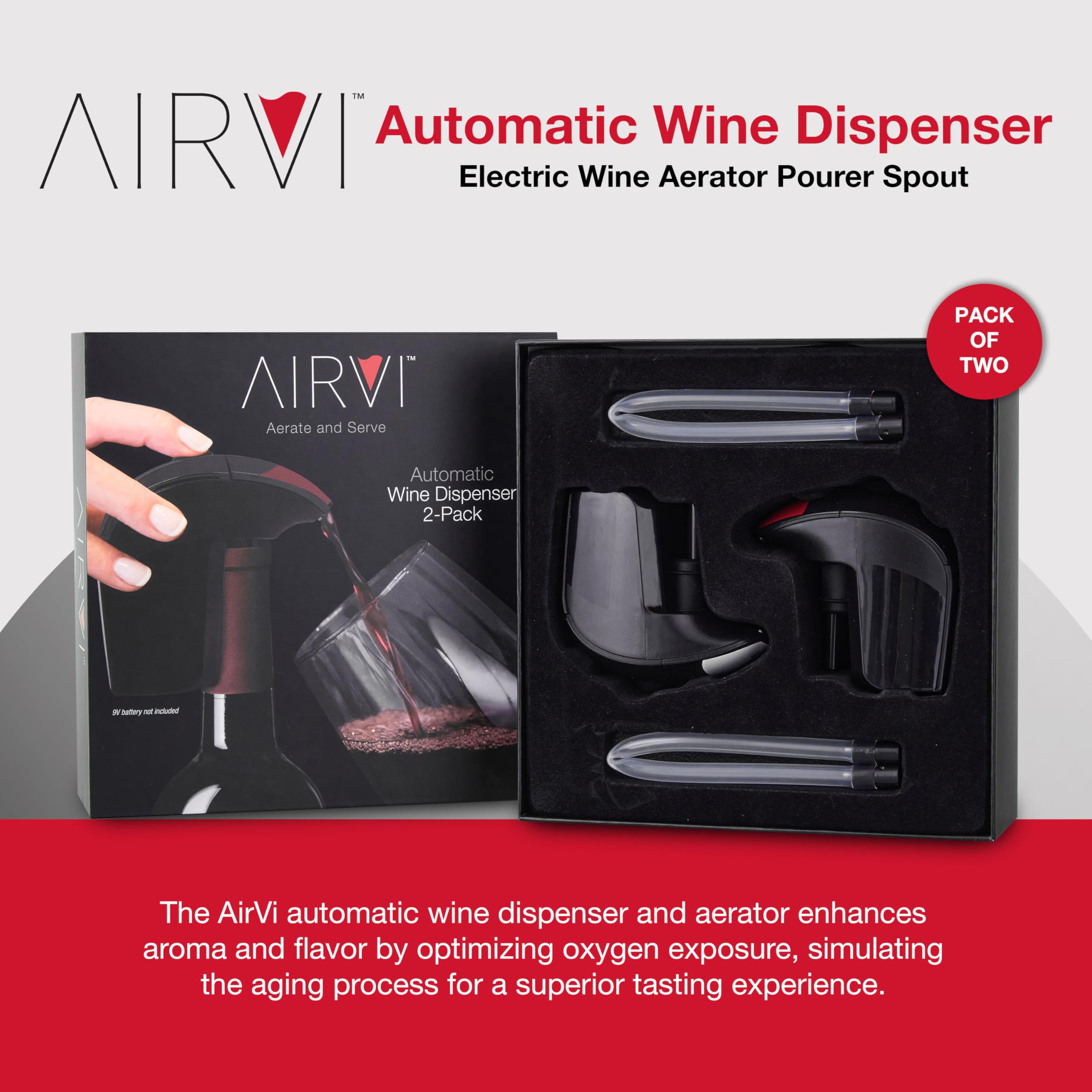 Distributeur automatique de vin – Bec verseur et décanteur électrique, mains libres, anti-déversement, anti-goutte – Améliore l'arôme et la saveur – Cadeaux haut de gamme, accessoires pour