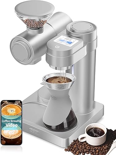Gevi Máquina de café inteligente 4 en 1, cafetera de calentamiento rápido con molinillo integrado, ajuste de molienda de 51 pasos, modo barista