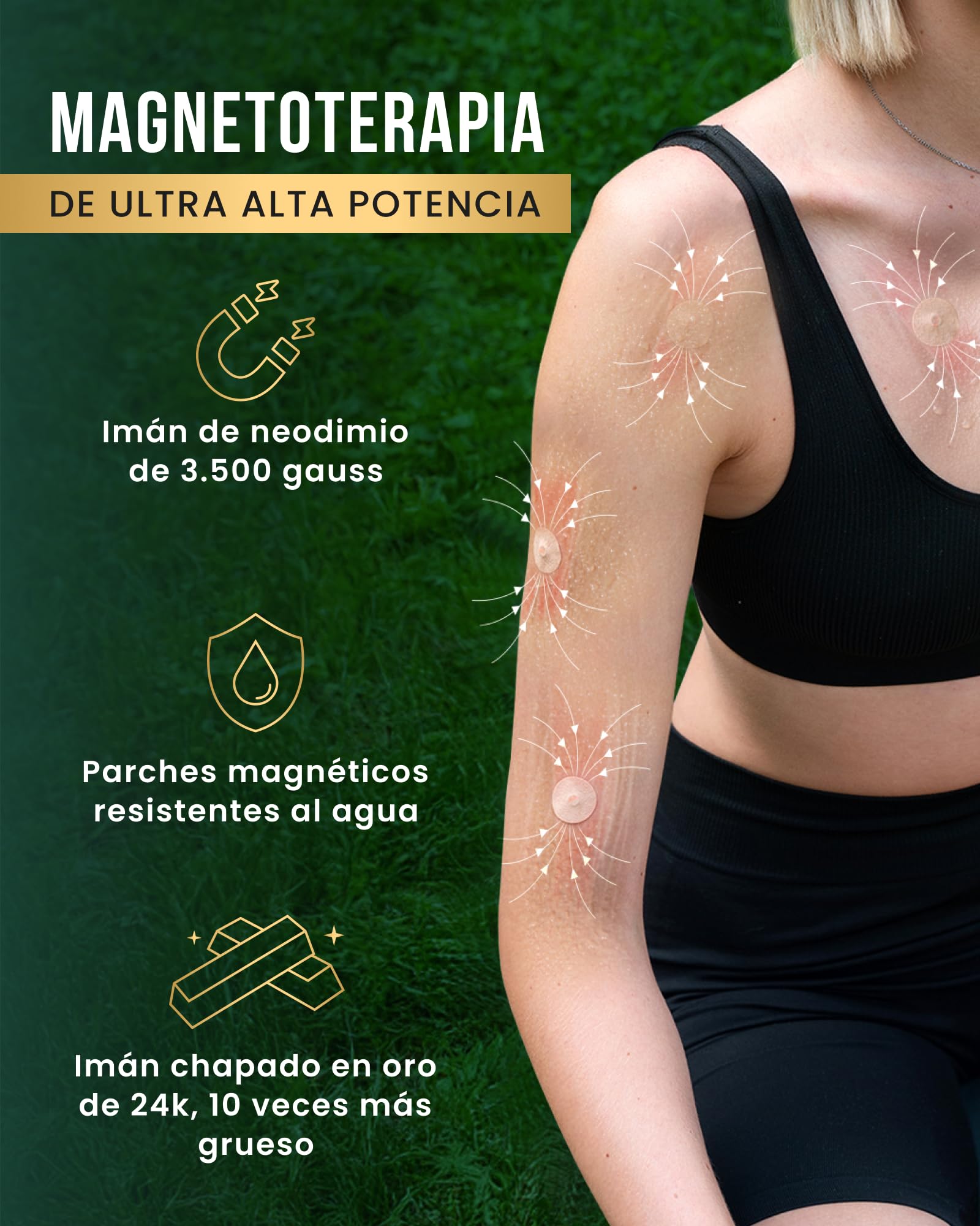 MagnetRX® Parches Magnetoterapia Acupresión - Terapia Magnética con Imanes de Neodimio 3500 Gauss para el Alivio de Dolores - Parches con Imanes Terapéuticos (Pack de 20)