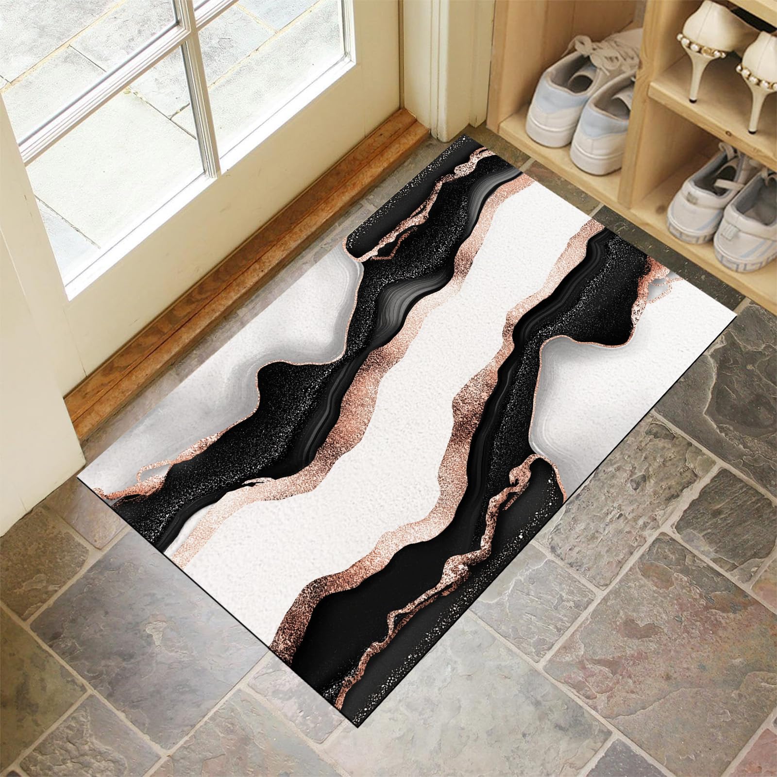 Paillasson attrape poussière 40x60 cm antidérapant et lavable pour entrée