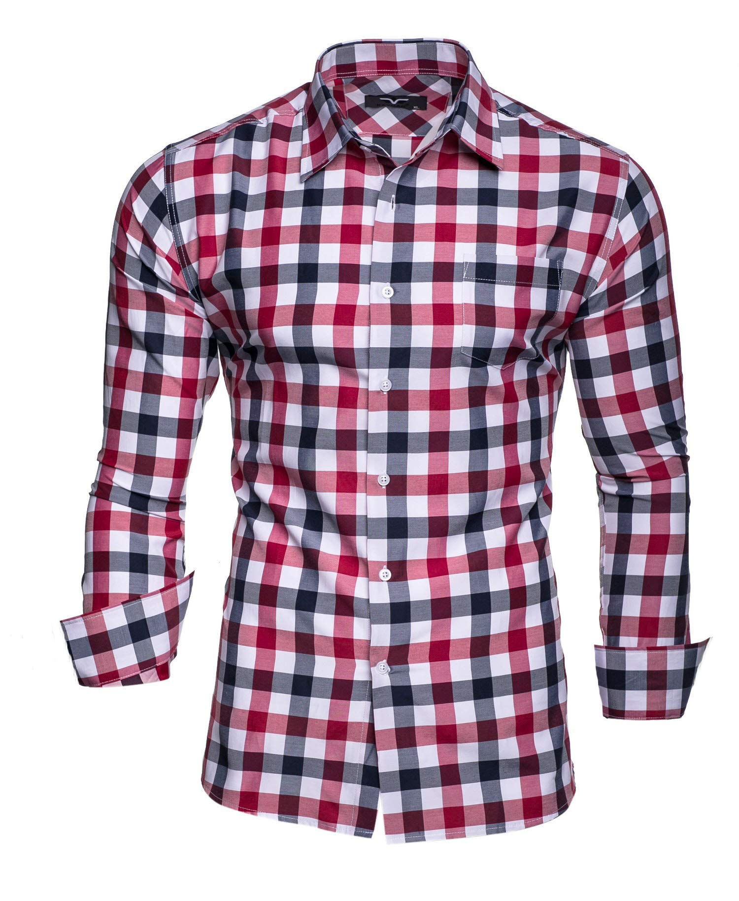 Kayhan Camisas Hombres Camisa Hombre Manga Larga Ropa Camisas de Vestir Slim fácil de Hierro Fit S M L XL XXL-6XL - Modello Oktoberfest Camisa Cuadros