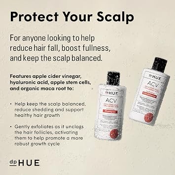 dpHUE ACV Revitalizing Shampoo (8.5 oz) + ACV Revitalizing Conditioner (8.5 oz) - Supports Healthy Hair Growth - With Apple Cider Vinegar & Hyaluronic Acid - Vegan & Color Safe