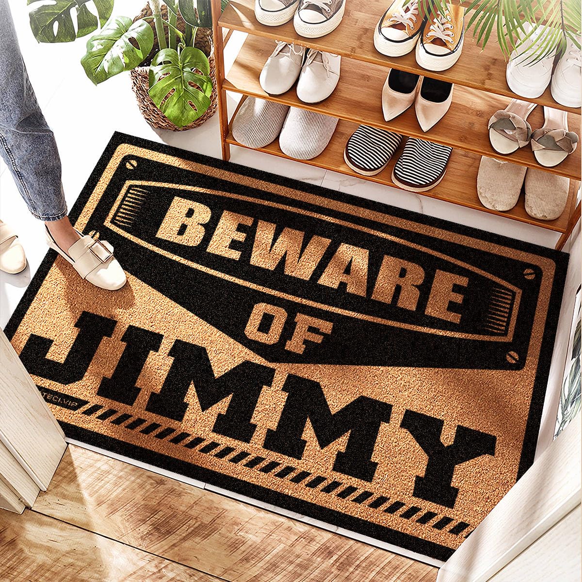 Tapis de bienvenue extérieur Avion Jimmy qui retient la saleté de votre entrée