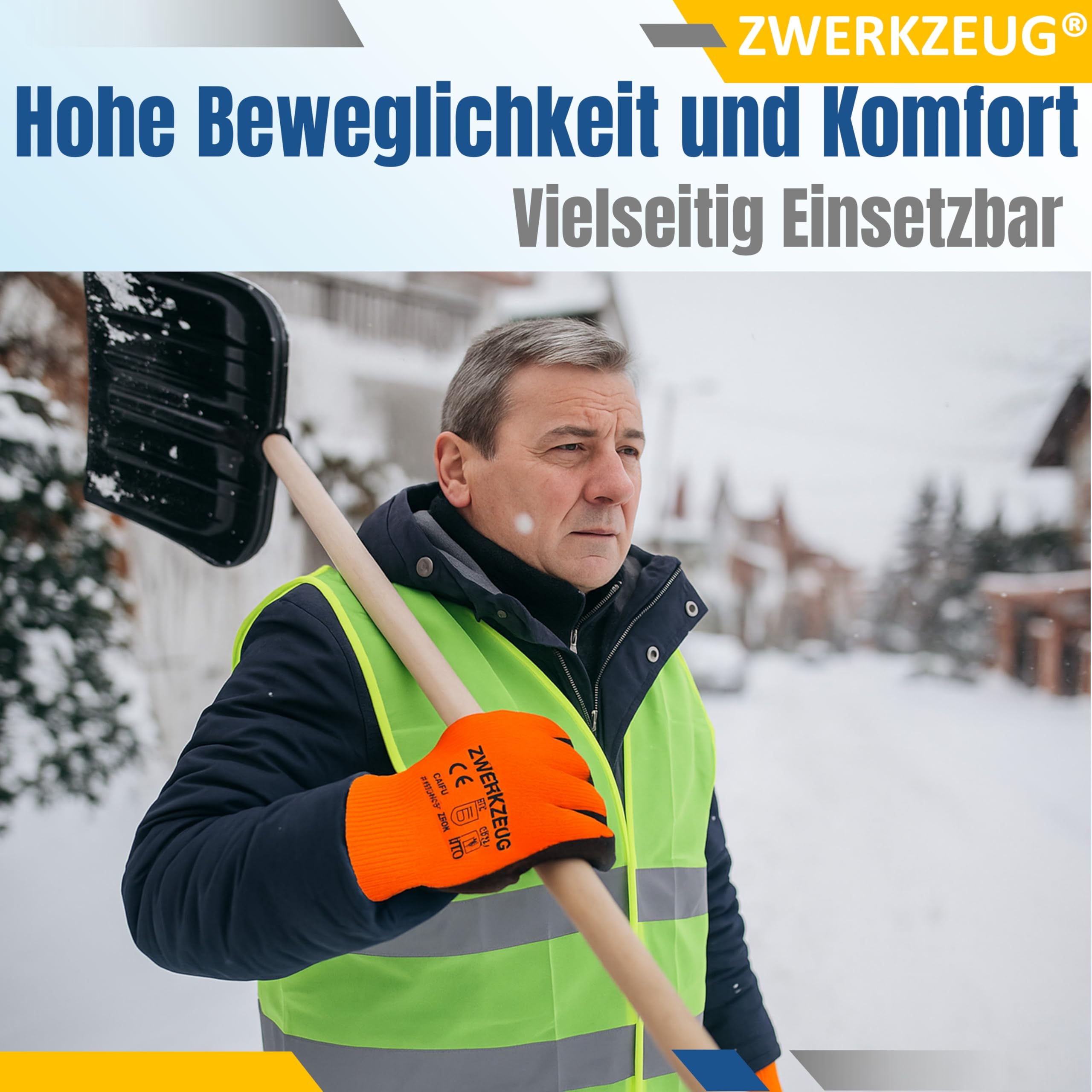 10 Paar Warme Arbeitshandschuhe für kalte Tage - Winter Bauhandschuhe mit Latex-Beschichtung - Thermo-arbeitshandschuhe Abriebfest - Herren Sicherheitshandschuhe (Thermo, 9-L)