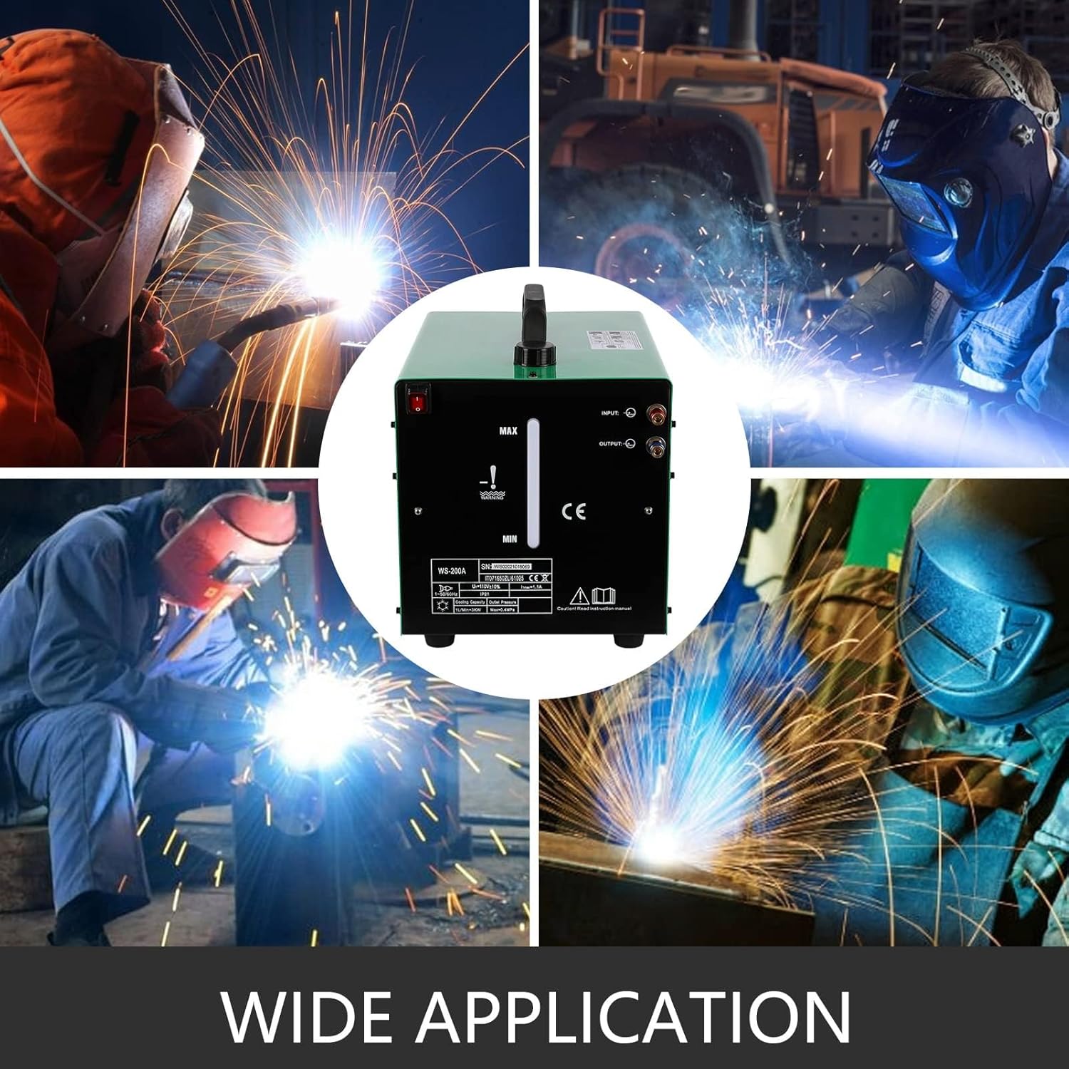 Tig Cooler, 16L Water Capacity, Tig Welder Torch Water Cooling System, 7L-12L/min Rated Water Flow with Flow Alarm