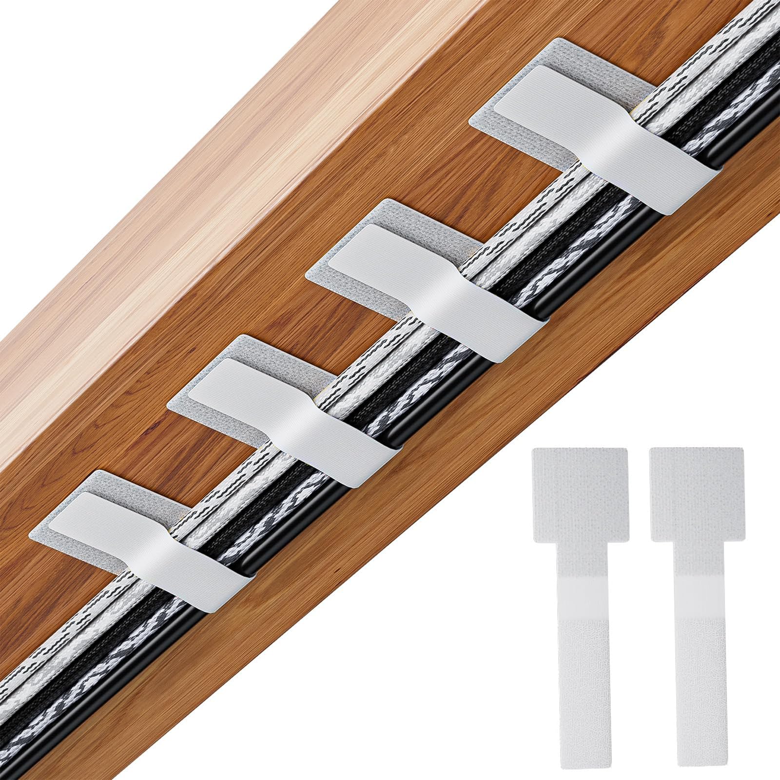 50 Piezas Organizador De Cables Con Adhesivo - Sujecables Reutilizables Para Escritorio, TV, Hogar