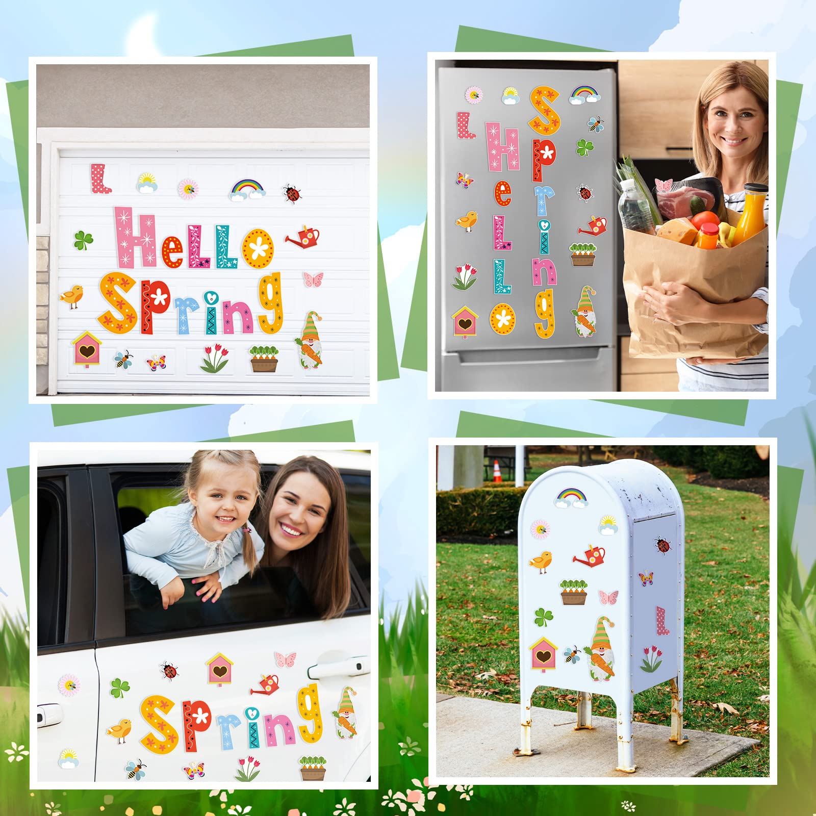 24-Pack Colorful Floral Butterfly Magnets - Fun Decals For Garage Door, Fridge & More - View #3