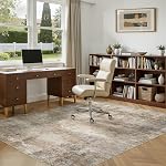 Tapis 5x7, tapis doux lavable à poils courts antidérapant pour salon | Tapis moderne abstrait grand, résistant aux taches et adapté aux enfants et aux animaux de compagnie, conçu pour chambre, crèche, salle à manger - Marron foncé