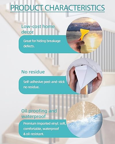 Miniatura 7 de FLFK Sunrise Beach - Juego de 15 calcomanías para escaleras, despegar y pegar, 39.3 x 7.08 pulgadas